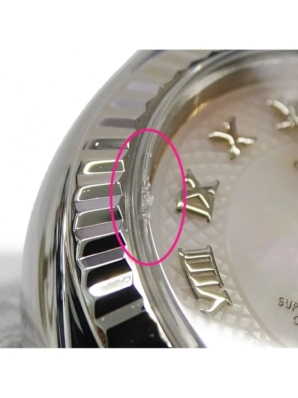 Rolex Datejust D Number Watch Shell Automatic Winding at Stainless Steel White